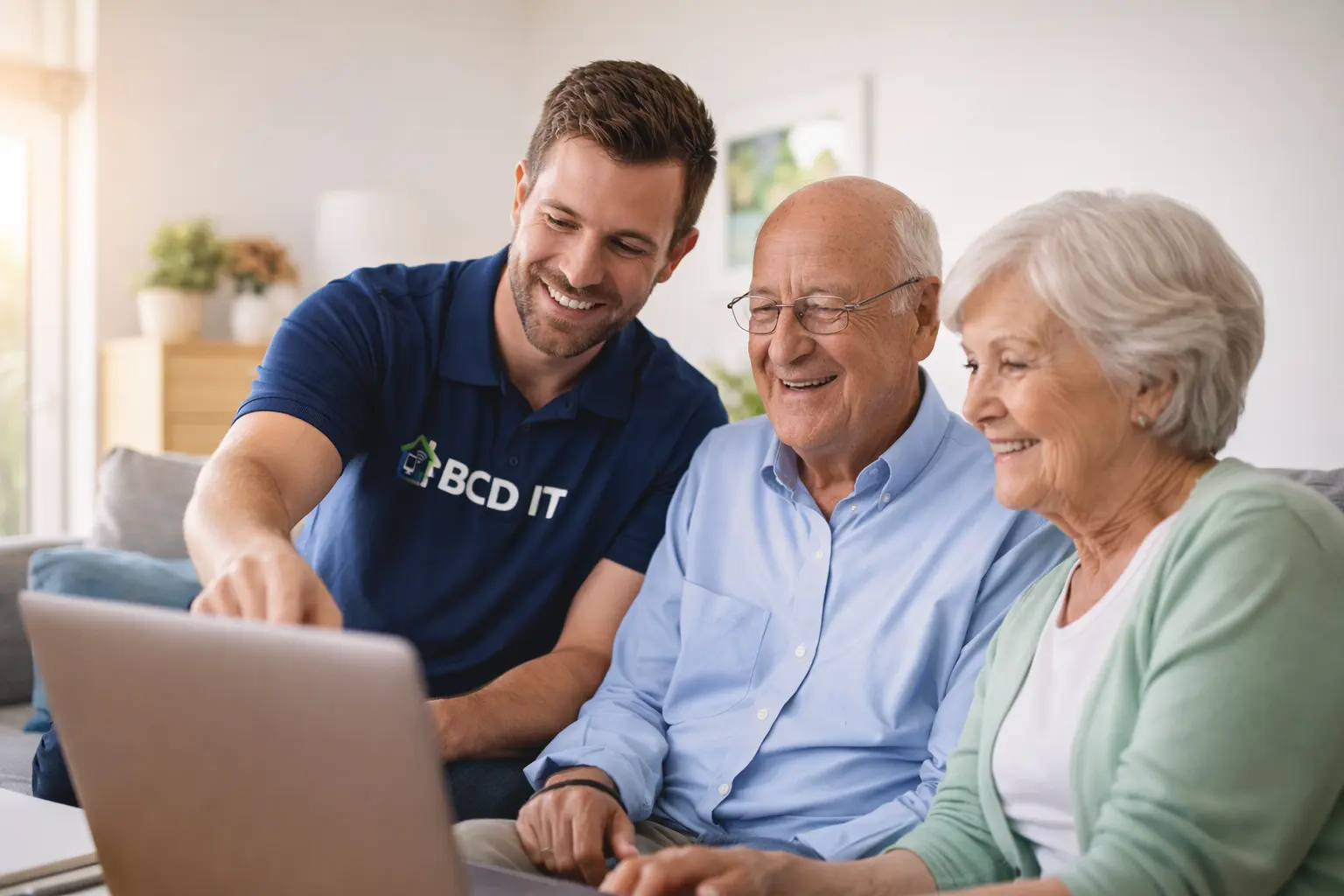 Senior receiving friendly IT support in Penrith